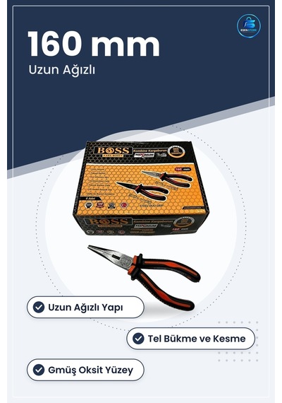 Gümüş Oksit Kargaburun 160 Mm Uzun Ağızlı Hırdavat El Aleti Tel B