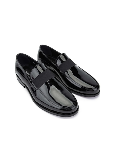 Tamer Tanca Erkek Hakiki Deri Siyah Rugan Loafer Ayakkabı 183 29755 Erk Ayk Sk24-25 Sıyah Rgn Siyah