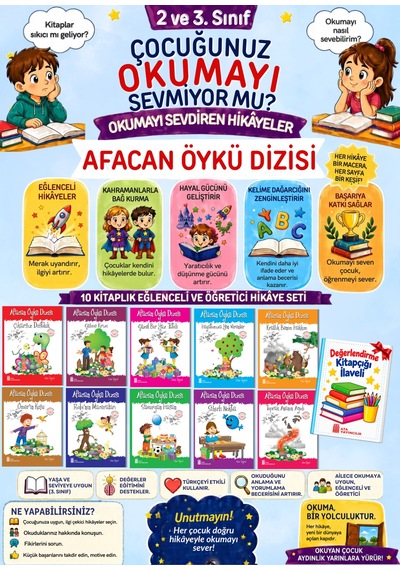 3.sınıflar İçin Okuma Alışkanlığı Kazandıran 10'lu Hikaye Seti