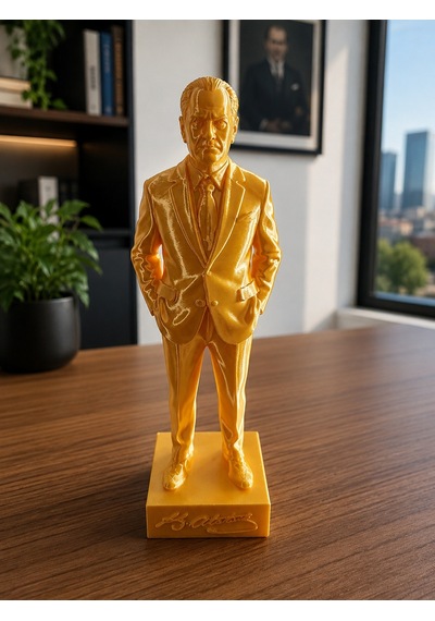 Çalışma Masası Aksesuarı Olarak 15 Cm Atatürk Heykeli Dekoratif 3d Baskı Hediyelik