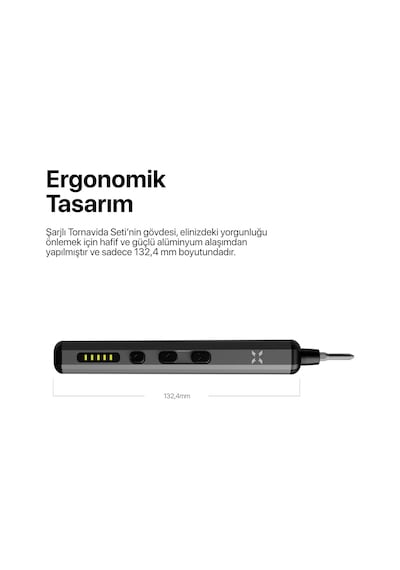 Hassas Şarjlı Otomatik Tornavida Vidalama Seti 5 Nm Tork Screwdriver 68 Parça X6832
