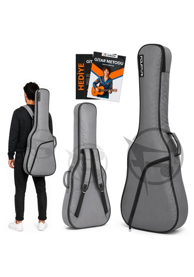 Fourtune Luca Gri Akustik Gitar Çantası Gigbag Kalın Soft Case