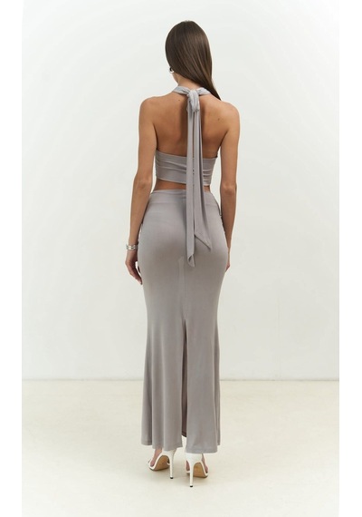 Mai Collection Mai Studios Co. Jolie Gri Crop Etek Takım Gri