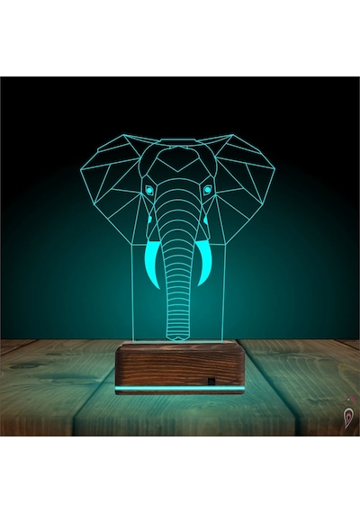 Luvivia Fil Polygonal 3d Lamba - Masa Gece Lambası V2 Şeffaf