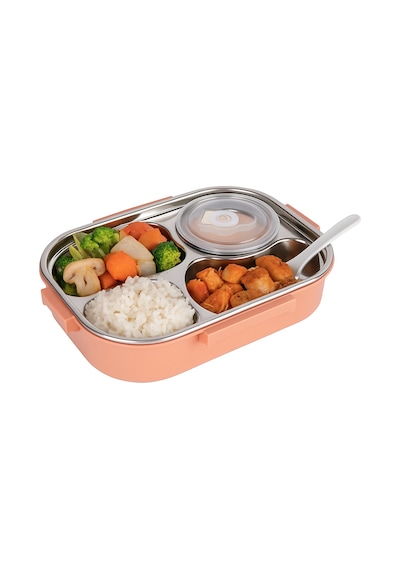 Relaxion Üç Bölmeli, Kapaklı, Paslanmaz Çelik, İthal, Turuncu Yemek Saklama Ve Taşıma Kabı/kutusu 1000 Ml. 465 Turuncu