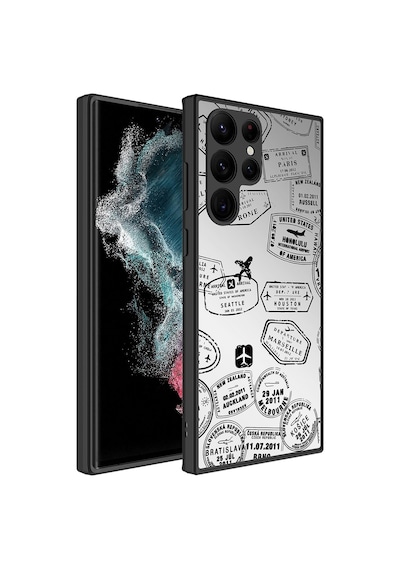 Galaxy S23 Ultra Uyumlu Aynalı Desenli Kamera Korumalı Parlak Zore Mirror Kılıf-seyahat Seyahat