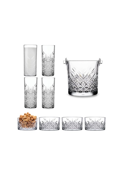 Ayrex Paşabahçe Timeless 9 Parça Rakı Seti - 4 Rakı Bardağı, 4 Çerezlik, 1 Buz Kovası Diğer