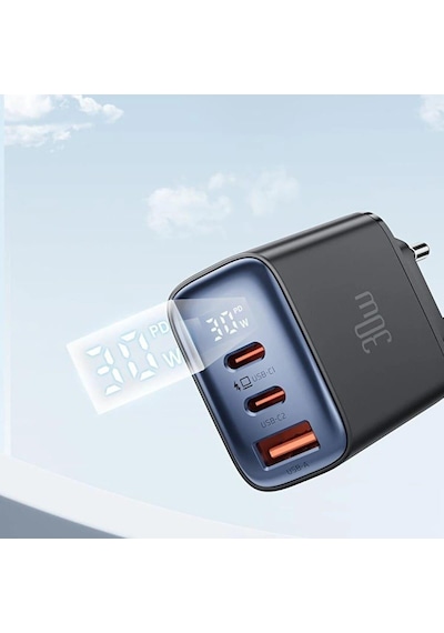Mcdodo Ch-2180 30w 2 Type-c 1 Usb-a Girişli Digital Göstergeli Hızlı Şarj Aleti - Siyah