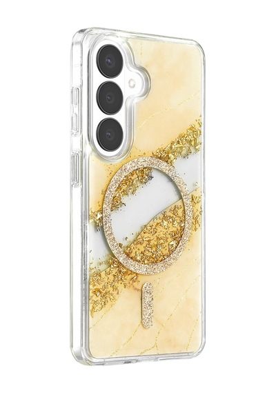 Onegif Samsung Galaxy S26 Lotus Simli Magsafe Kapak - Gümüş