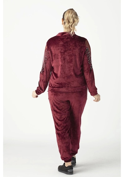 Moda Berray 1950 Kolları Taşlı Tam Kalıp Tarz Kadife Büyük Beden Eşofman Takım Bordo Bordo Moda Berray 1950 Kolları Taşlı Tam Kalıp Tarz Kadife Büyük Beden Eşofman Takım Bordo Bordo