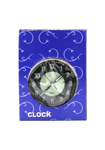 Yuvarlak Metal Çalar Saat 10 Cm - Pilli Işıklı Fosforlu Sarı