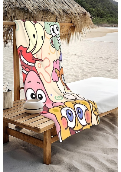 Dijital Baskı Plaj Deniz Havlusu 80 X 160 Cm Peştamal Hvl0242 Renkli