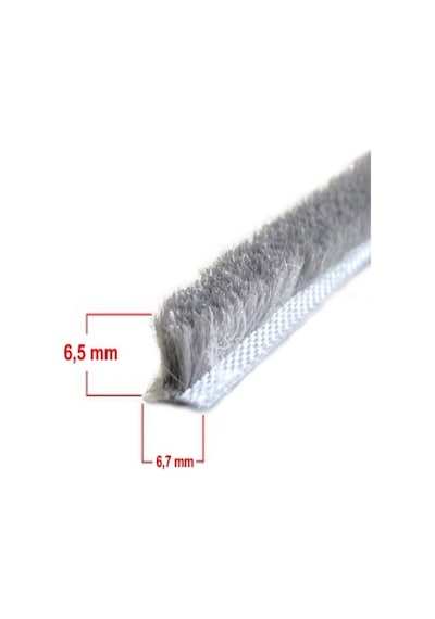 KALİTE - Alüminyum Pvc Kapı Pencere Cam Balkon Kıl Fitili En 6,7 - Kıl Uzunluğu 6,5 mm 5 mt