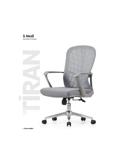 Tiran 3. Nesil Sekreter Koltuğu - Gri Tiran 3. Nesil Sekreter Koltuğu - Gri