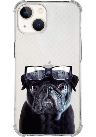 Apple Uyumlu iPhone 13 Köpek 3 Baskılı Şeffaf Köşe Korumalı Antişok Kılıf