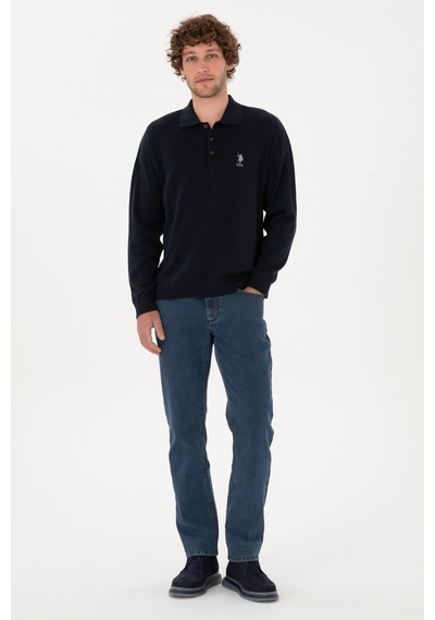 U.S. Polo Assn. Erkek Comfort Fit Polo Yaka Lacivert Basic Kazak 50313660-VR033