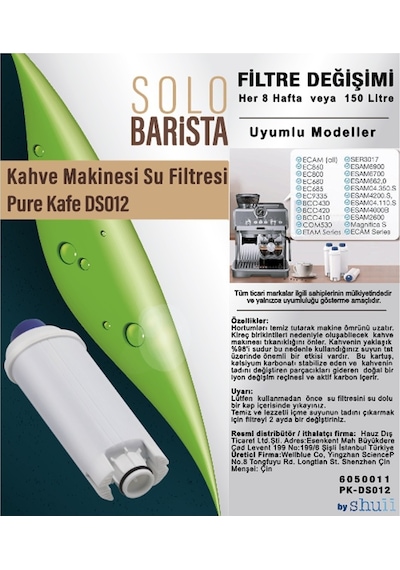 Delonghi Kahve Makinası Kireç Önleyici Su Arıtma Filtresi 8 Adet 8 Adet