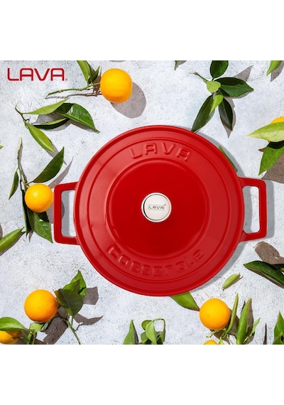 Lava Metal Döküm Yuvarlak Tencere, 22 Cm, Kırmızı Genel