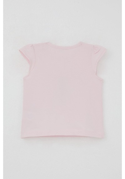 Breeze Kız Bebek Şortlu Takım Çiçek Baskılı Kelebek Nakışlı Düğme Aksesuarlı 6 Ay-2 Yaş, Pembe Pembe