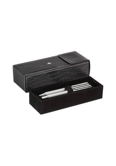 Steelpen Elite Serisi 5082 Plus Krom Dolma Kalem+tükenmez Kalem 165-Koyu Yeşil