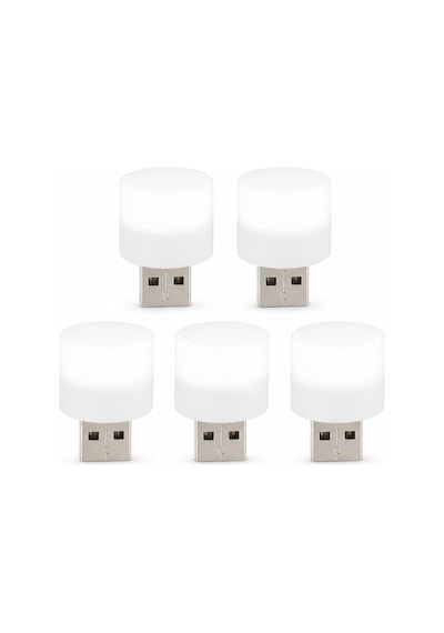 5 Adet Usb Mini Led Lamba, Beyaz Işık, Tak Çalıştır, Kompakt Usb Aydınlatma