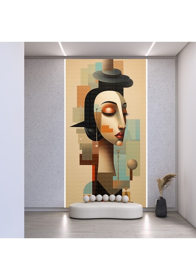 Abstract Kadın Portre Poster Duvar Kağıdı Renkli