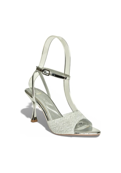 Fox Shoes Y820140034 Gümüş Ayna İnce Topuklu Kadın Abiye Ayakkabı Gümüş