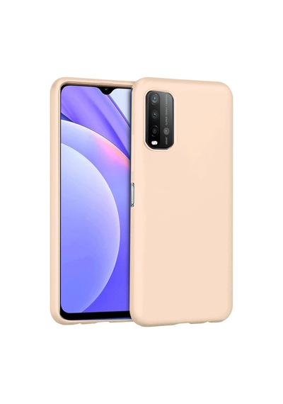 Redmi 9t Kılıf Nano İçi Kadife Silikon - Pudra