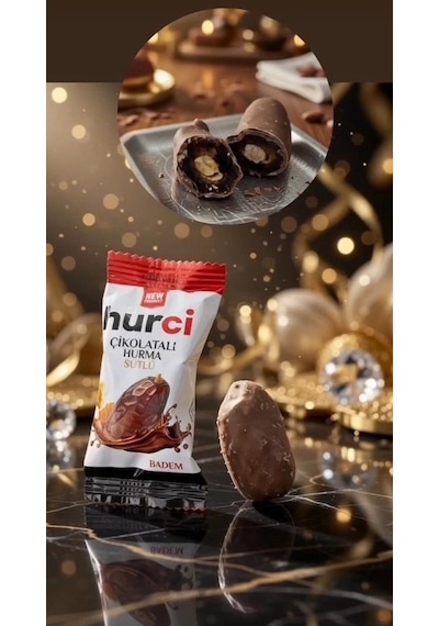 Hurci Sütlü Çikolata Kaplı Bademli Hurma 1000 Gr