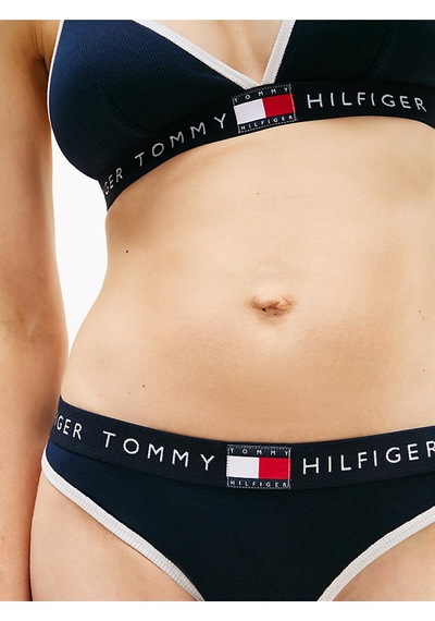 Tommy Hilfiger Kadın Rib Örgü Thong Külot-14782 Gece Mavisi