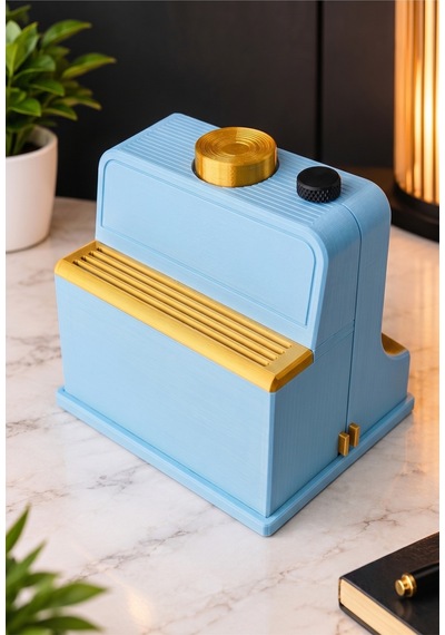Sincara Home Coffee Print Kahve Üzeri Desen Yapma Makinesi Latte Art Ve Kahve Köşesi Aksesuarı 3d Baskı Kahve Sunumuna Yeni Bir Devrim Mavi - Altın