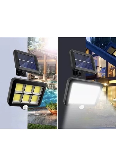 Jenerik 120 Cob Led Solar Panelli 3 Modlu Duvar Lambası Uzaktan Kumandalı Mz-302k Çok Renkli