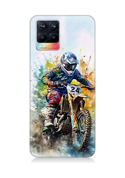 Realme 8 Uyumlu Motorsikletçi Desenli Silikon Kılıf Realme 8 Uyumlu Motorsikletçi Desenli Silikon Kılıf