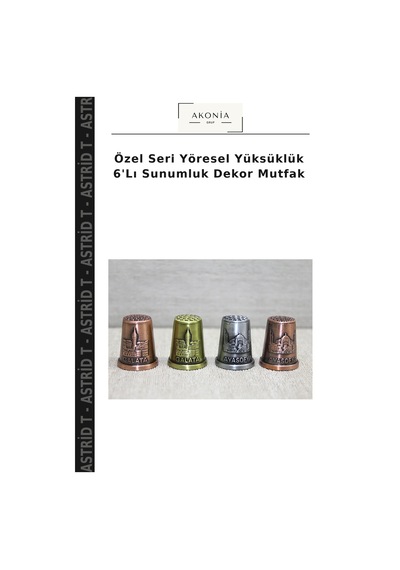Özel Seri Yöresel Yüksüklük 6'lı Sunumluk Dekor Mutfak