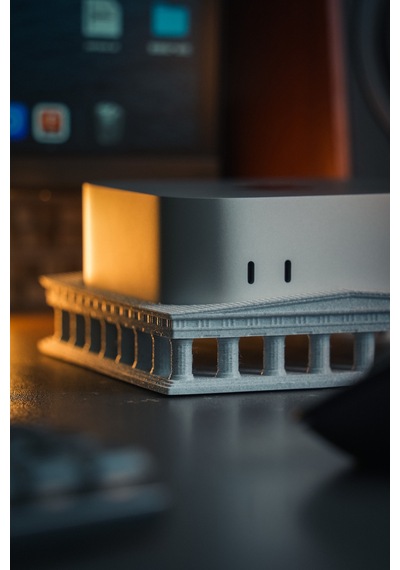 Apple Mac Mini Uyumlu Parthenon Tapınağı Tasarımlı Masaüstü Stand Ve Yükseltici Taban