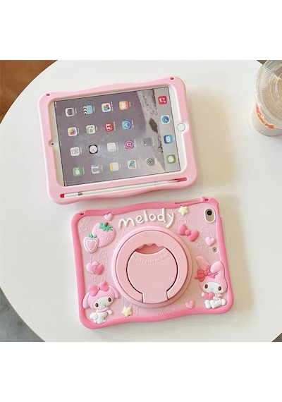Apple Uyumlu iPad Air 13inç M2/m3 Kılıf Cute Dolls Standlı Eğlenceli 3d Karekterli Çocuk Kılıfı Kılıf