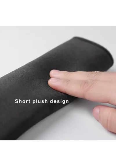 Alcantara Kumaş Oto Emniyet Kemeri Pedi, Antrasit, 4 Mm Süngerli, 26x6 Cm, Cırtlı, Yumuşak Süngerli, 2 Adet