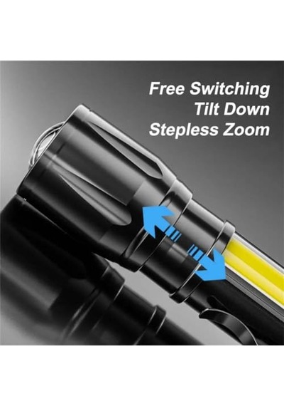 El Feneri Led Usb Şarjlı-metal Ultra Güçlü Parlak Zoom Mini Boy El Feneri Enerji Sınıfı A++ Ortam Lambası Depre