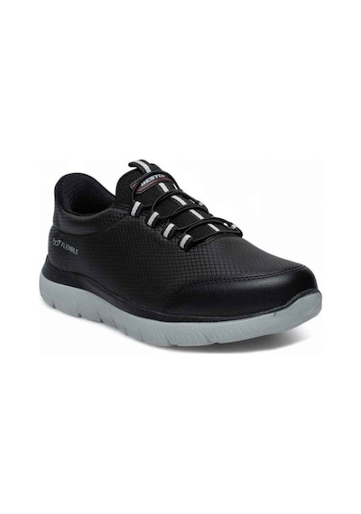 Best Of 2012-26 Baskı Deri Anatomik Slip On Erkek Sneaker Siyah-buz Siyah