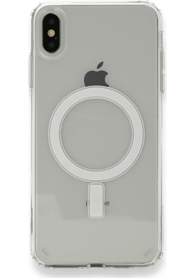 Apple Uyumlu iPhone X Kılıf Magsafe Şarj Özellikli Şeffaf Sert Pc Zore Embos Kapak