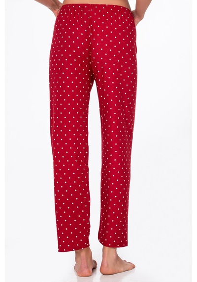 Kompedan Kadın Süet Puantiyeli Pijama Tek Alt Desen 5