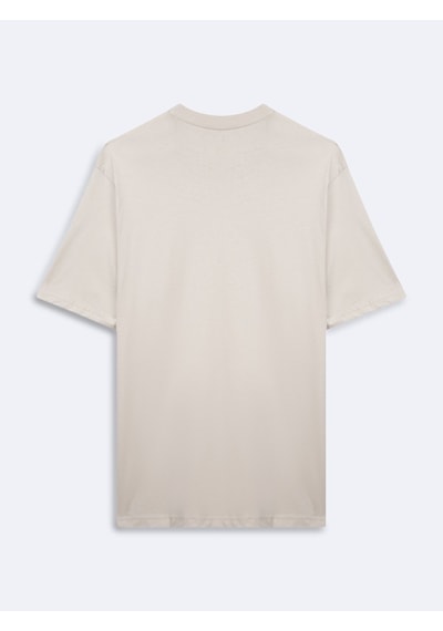 Ltb Silikon Logo Baskılı Bej T-shırt Gri