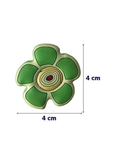 Yeşil Papatya Çocuk Odası Mobilya Kulbu - Tek Vidalı - Polyester Dolap ve Çekmece Kulpu Yeşil