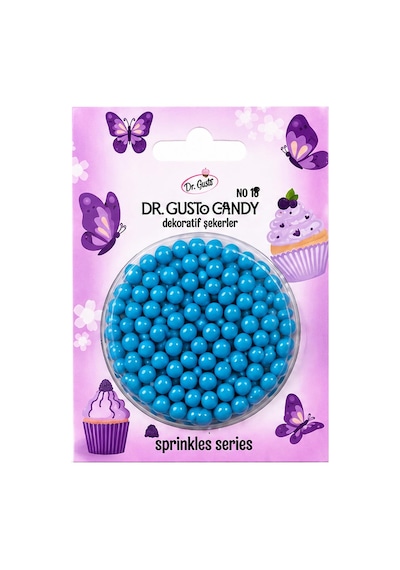 Dr. Gusto 4 Mm Candy Mavi Boncuk Pasta Süsleme Şekeri