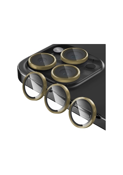 Buff Apple Uyumlu iPhone 15 Pro Max / 15 Pro Kamera Metal Lens Koruyucu Gold