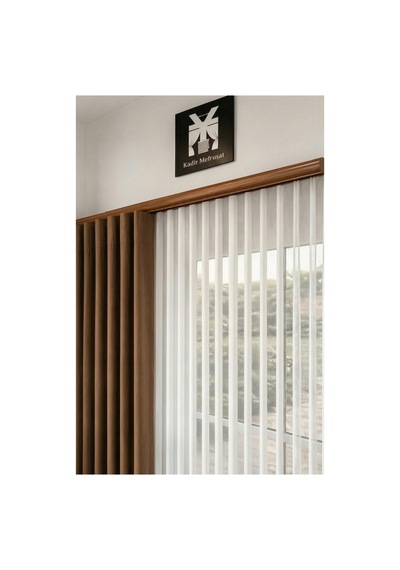 Meşe Dekoratif Ray 2 Kanallı Dekoratif Ahşap Desenli Metal Perde Kornişi Meşedeko260cm - 849479350 Meşedeko260cm