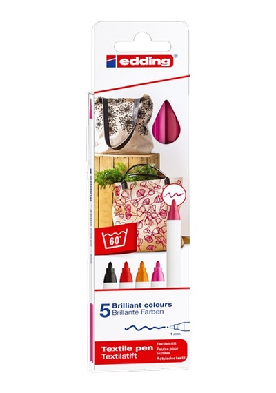 Edding Kumaş Boyama Kalemi 2-3 Mm Warm 5 Li 4500 / 5s Çok Renkli