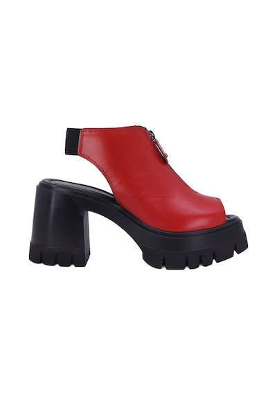 Albishoes Albini 2610911 Hakiki Deri Kadın Topuklu Sandalet Kırmızı