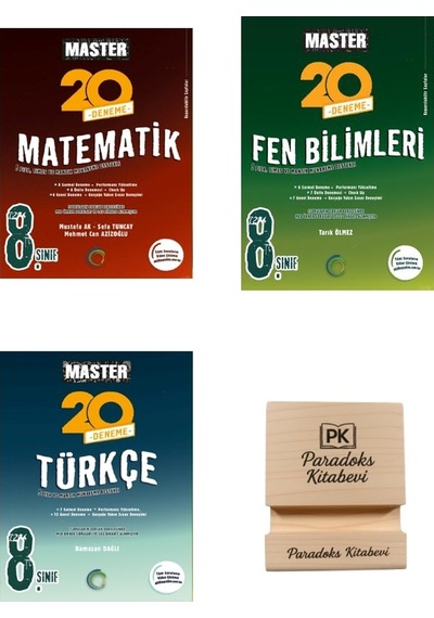 Okyanus Lgs 8. Sınıf Master 20 Matematik Fen Bilimleri Ve Türkçe Denemesi 3lü Set + Telefon Standı