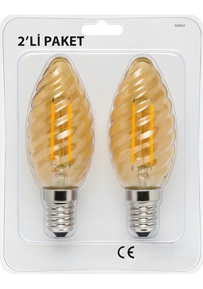 Kes610 Led Flamanlı Buji Ampul 4w 2700k E14 2 Li Paket
